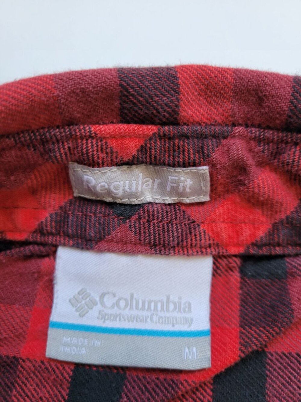 Columbia Red Plaid Long Sleeve Button Down Collared Regular Fit Size M Outdoor - Picture 8 of 11